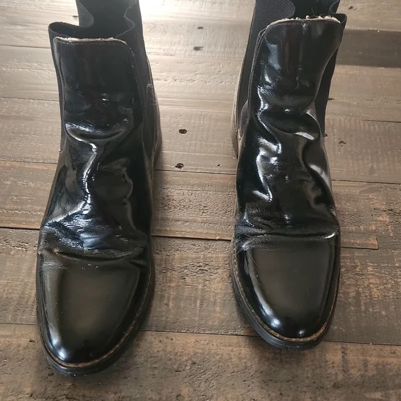 7 1/2 Ladies Jodphur Boots Black Patent Leather - Picture 5 of 5